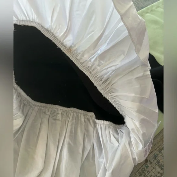 Anthropologie NWOT Black Crew Neck Sweater White Shirt Detail Attached Small - Picture 7 of 9